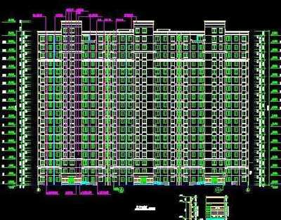 高层住宅建筑施工图免费下载 - 建筑户型平面图 - 土木工程网
